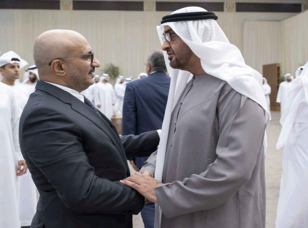 طارق صالح يقدّم واجب العزاء لرئيس دولة الإمارات في وفاة الشيخ طحنون آل نهيان