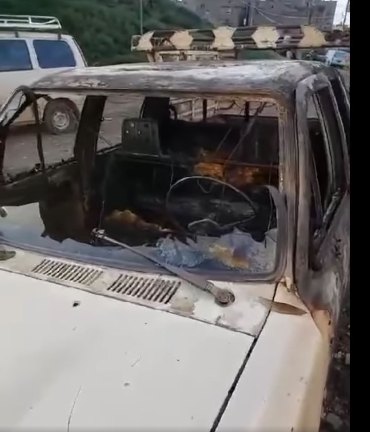 مجهولون يحرقون سيارة مواطن في ريف إب